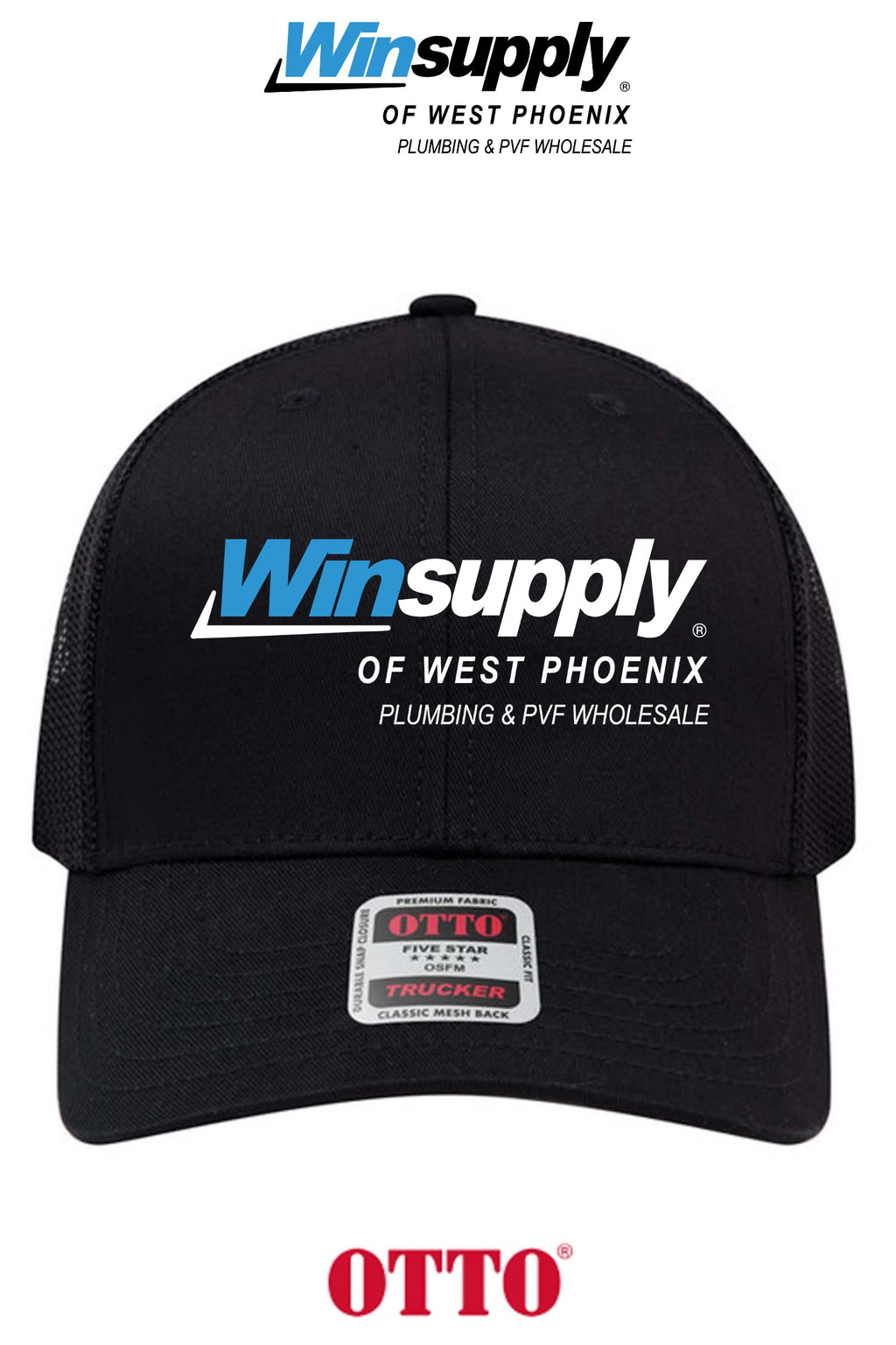 **BULK BUY SPECIAL** OTTO CAP® 6 Panel Mid Profile Mesh Back Trucker Hat - Winsupply of West Phoenix