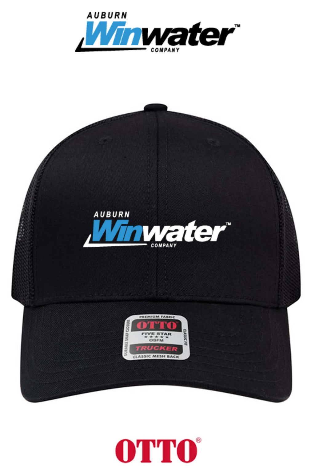 **BULK BUY SPECIAL** OTTO CAP® 6 Panel Mid Profile Mesh Back Trucker Hat - Auburn Winwater
