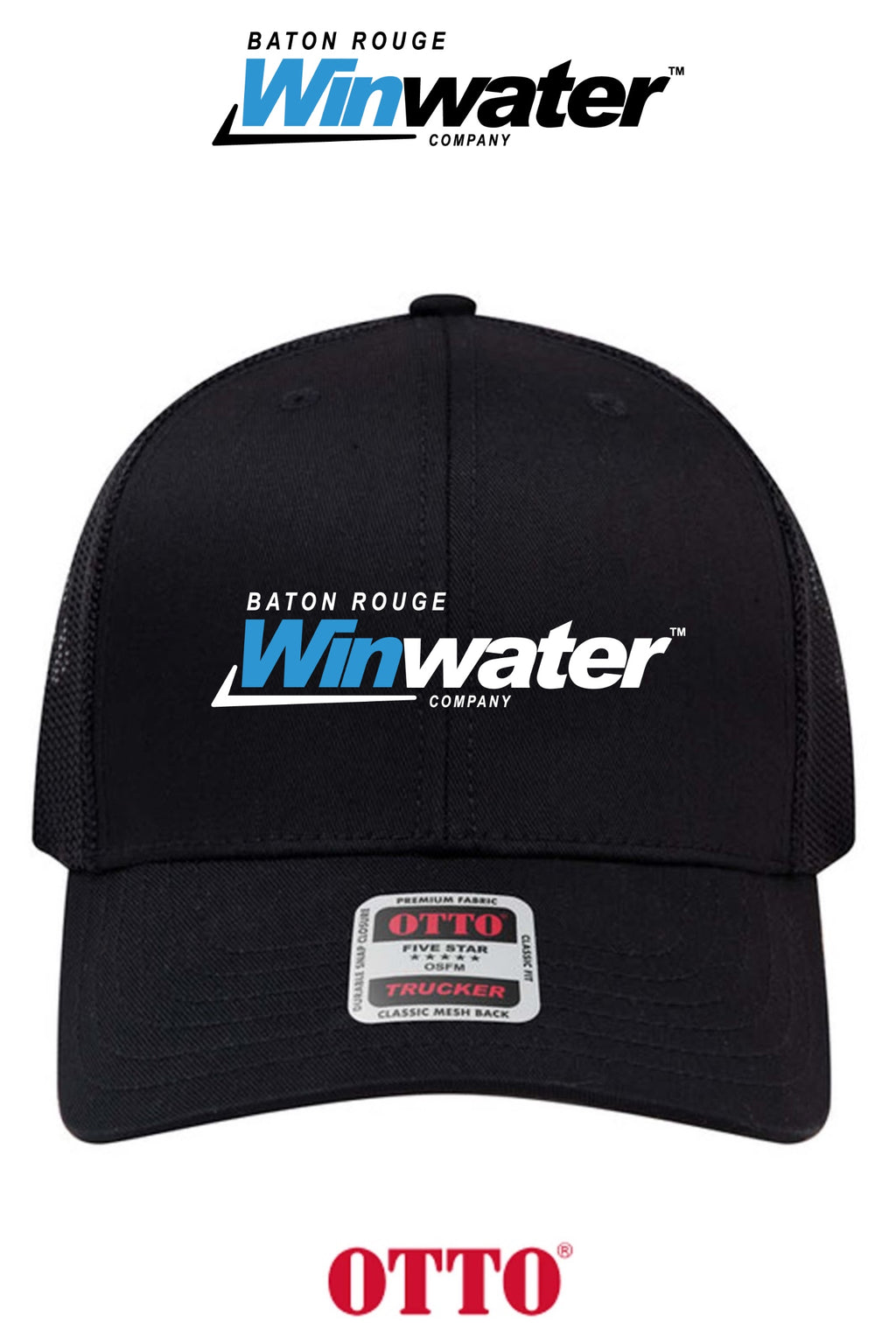 **BULK BUY SPECIAL** OTTO CAP® 6 Panel Mid Profile Mesh Back Trucker Hat - Baton Rouge Winwater