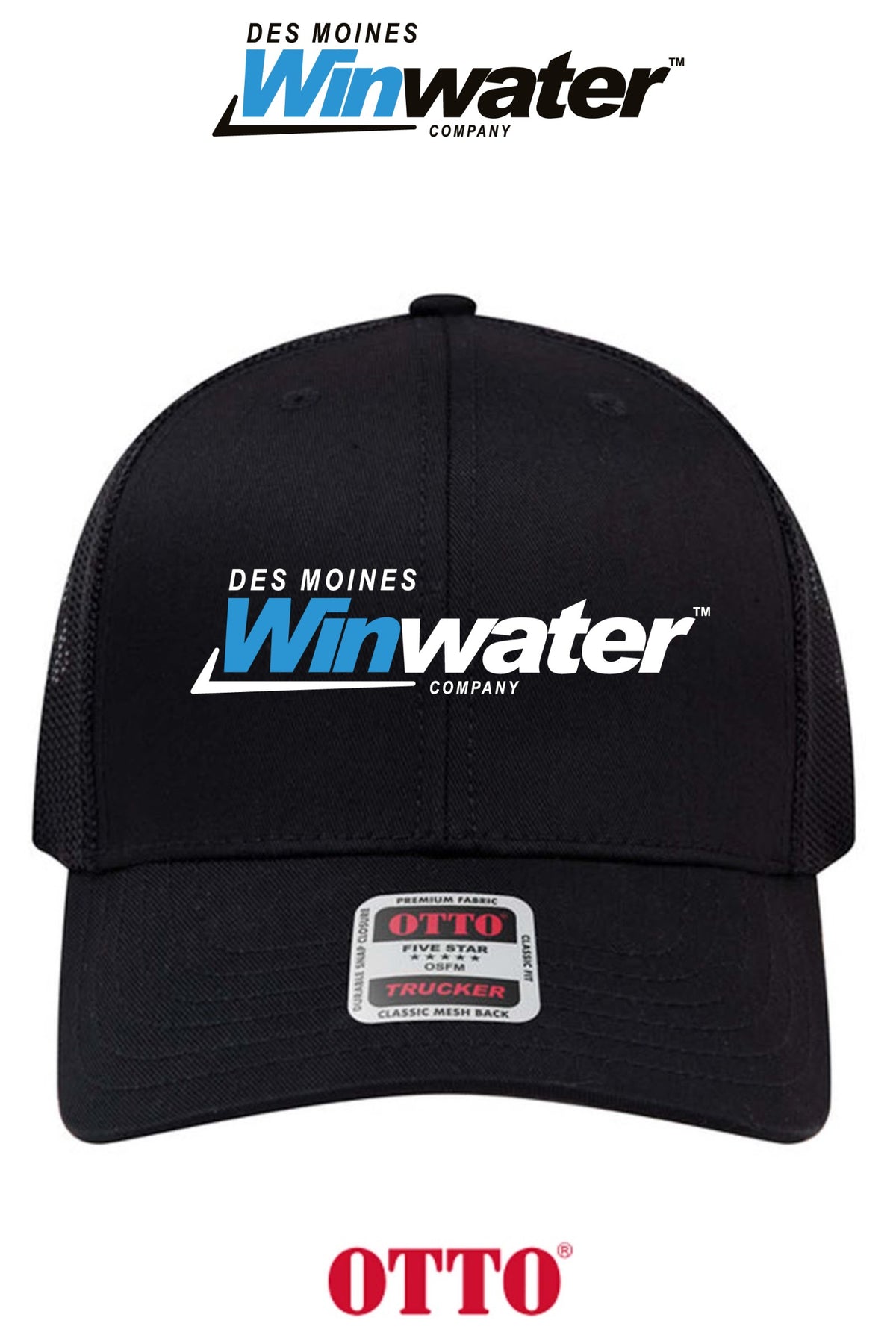 **BULK BUY SPECIAL** OTTO CAP® 6 Panel Mid Profile Mesh Back Trucker Hat - Winwater Des Moines