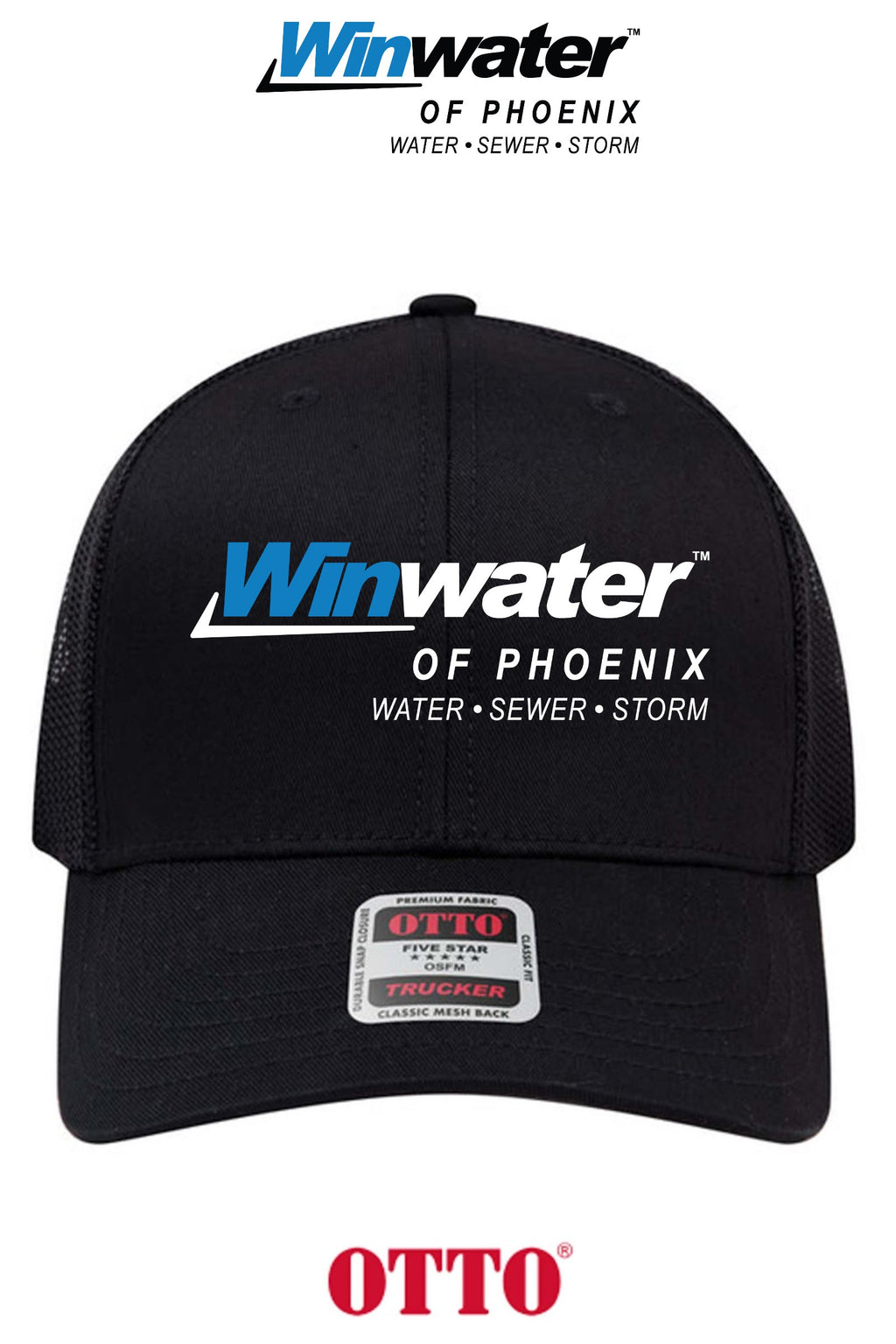 **BULK BUY SPECIAL** OTTO CAP® 6 Panel Mid Profile Mesh Back Trucker Hat - Winwater of Phoenix