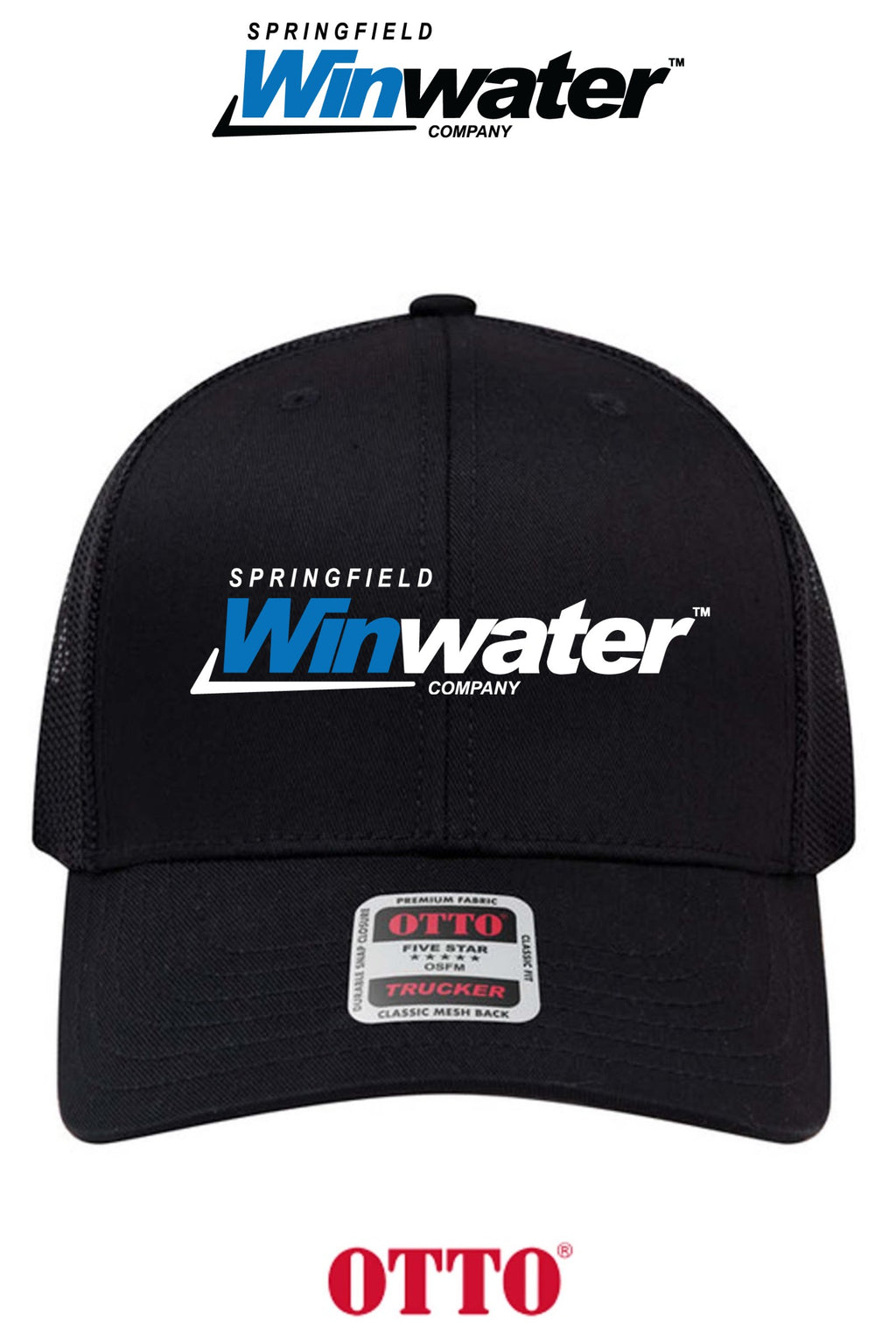 **BULK BUY SPECIAL** OTTO CAP® 6 Panel Mid Profile Mesh Back Trucker Hat - Springfield Winwater