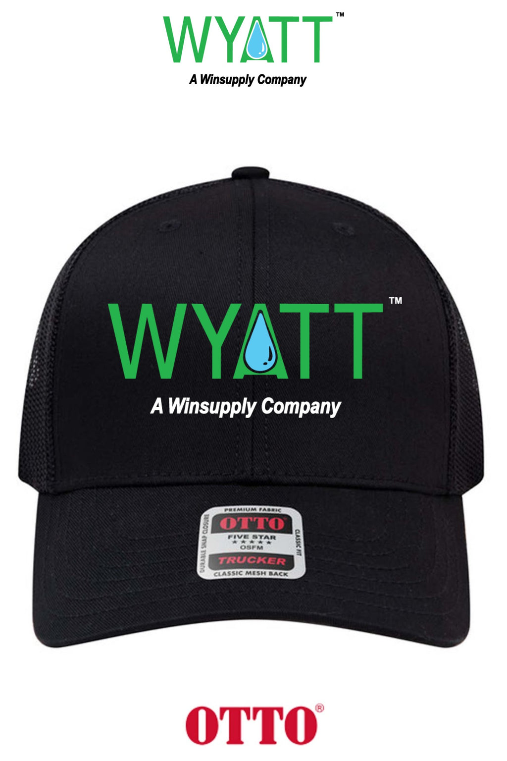 **BULK BUY SPECIAL** OTTO CAP® 6 Panel Mid Profile Mesh Back Trucker Hat - Wyatt Irrigation of Santa Rosa