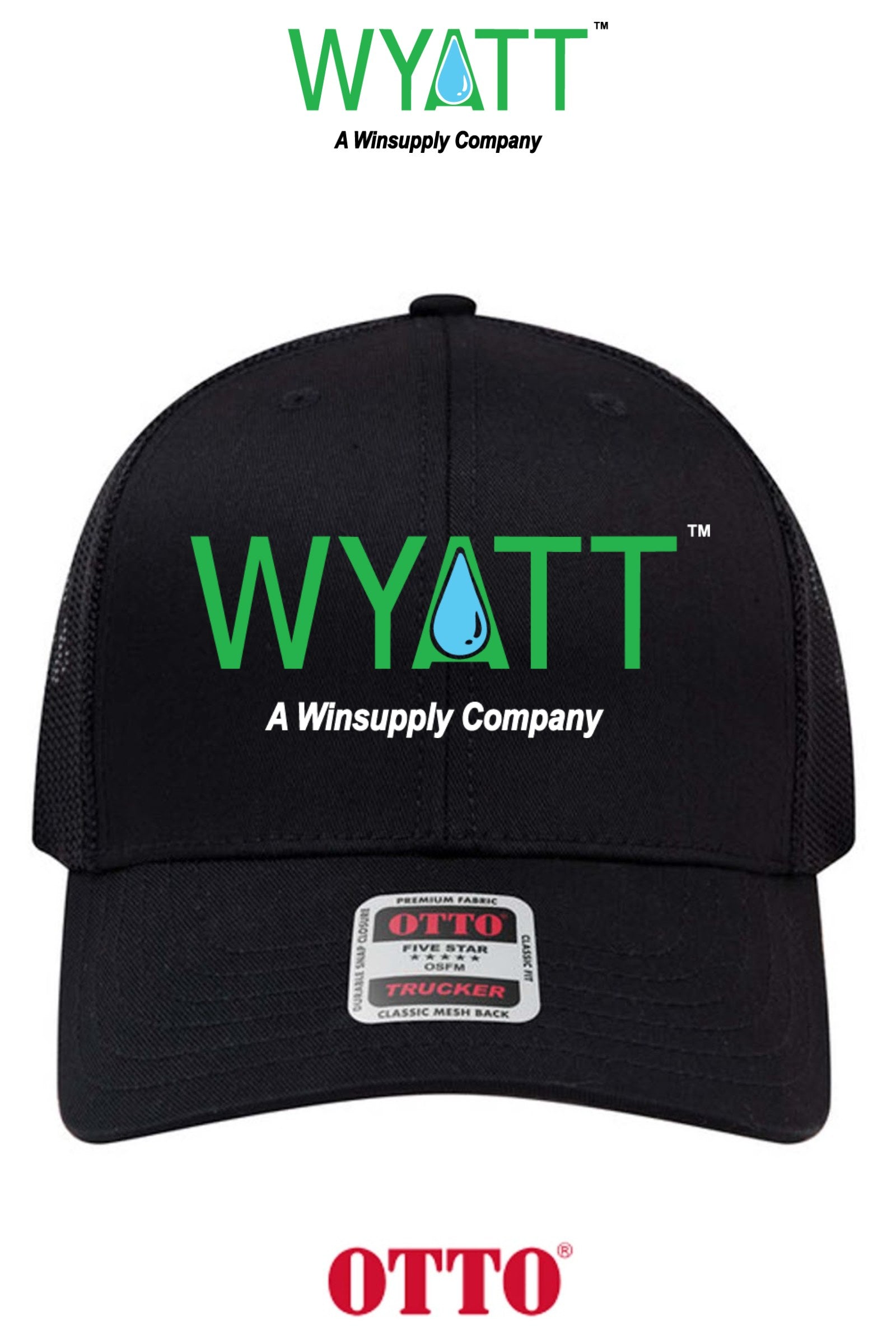**BULK BUY SPECIAL** OTTO CAP® 6 Panel Mid Profile Mesh Back Trucker Hat - Wyatt Irrigation of Santa Rosa