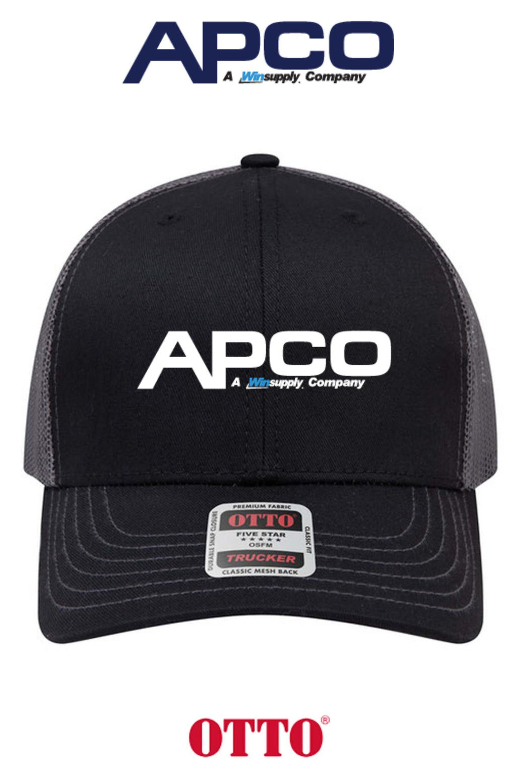 **BULK BUY SPECIAL** OTTO CAP® 6 Panel Mid Profile Mesh Back Trucker Hat - APCO Supply - Indianapolis