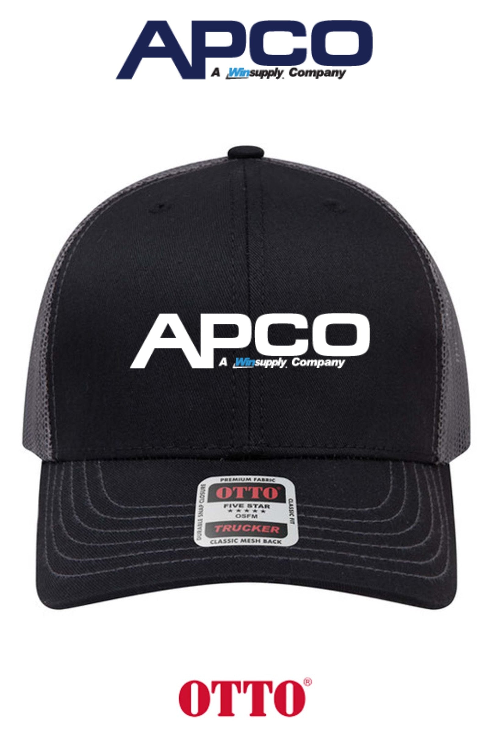 **BULK BUY SPECIAL** OTTO CAP® 6 Panel Mid Profile Mesh Back Trucker Hat - APCO Supply - Indianapolis