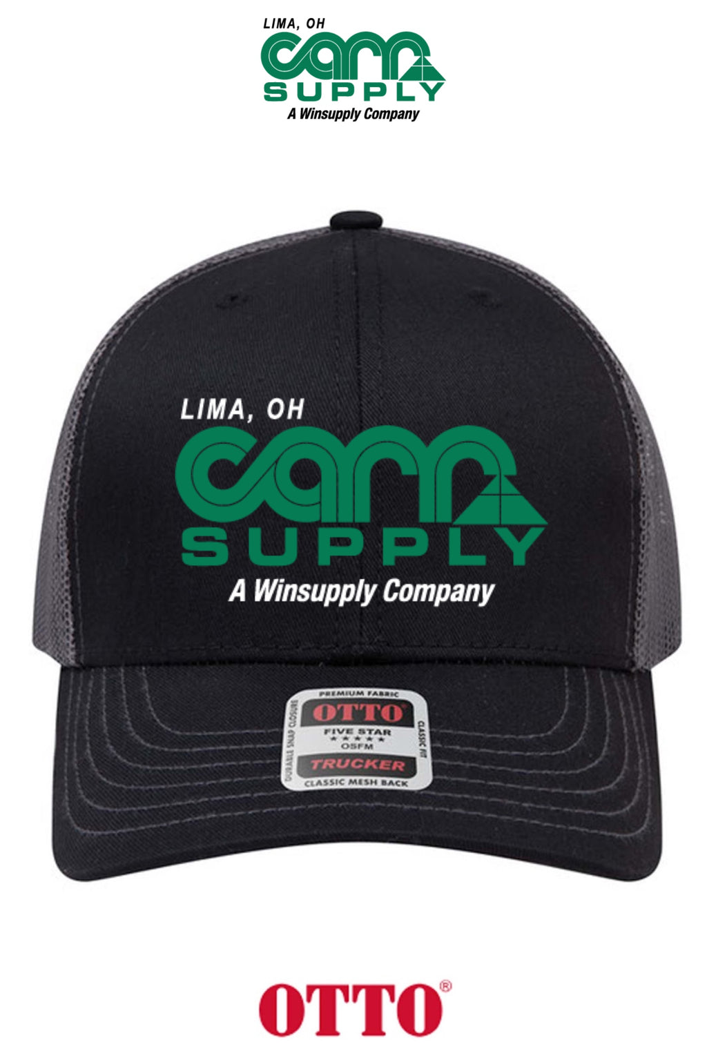**BULK BUY SPECIAL** OTTO CAP® 6 Panel Mid Profile Mesh Back Trucker Hat - Carr Supply - Lima
