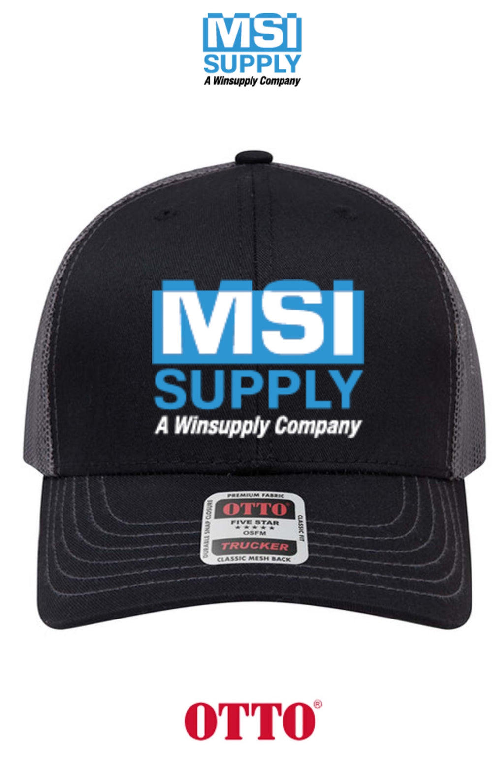 **BULK BUY SPECIAL** OTTO CAP® 6 Panel Mid Profile Mesh Back Trucker Hat - MSI Supply Houston