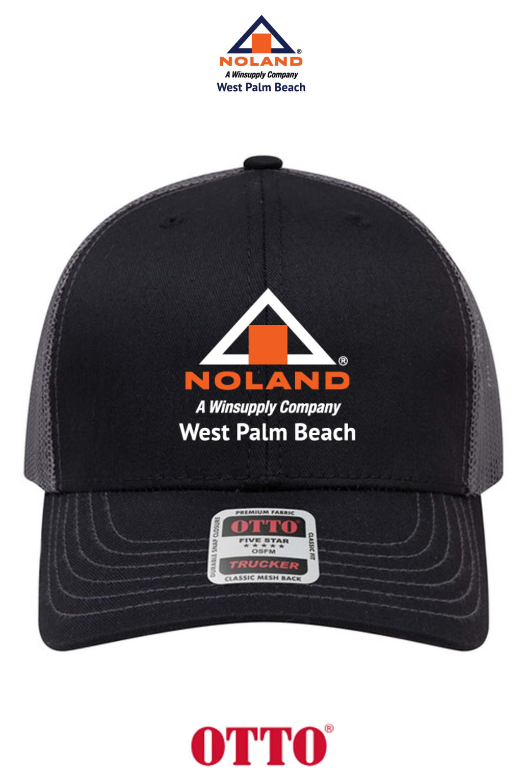 **BULK BUY SPECIAL** OTTO CAP® 6 Panel Mid Profile Mesh Back Trucker Hat - Noland West Palm Beach