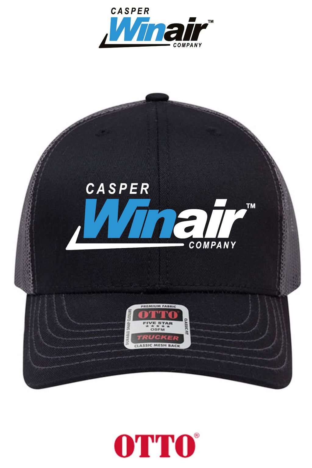 **BULK BUY SPECIAL** OTTO CAP® 6 Panel Mid Profile Mesh Back Trucker Hat - Casper Winair