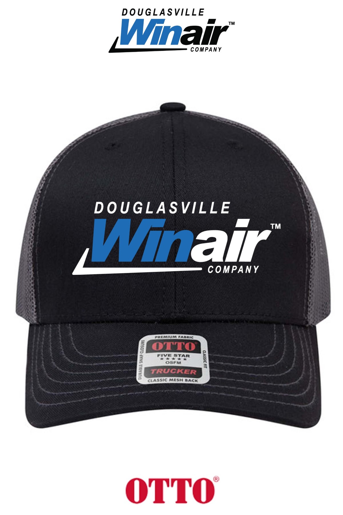 **BULK BUY SPECIAL** OTTO CAP® 6 Panel Mid Profile Mesh Back Trucker Hat - Douglasville Winair