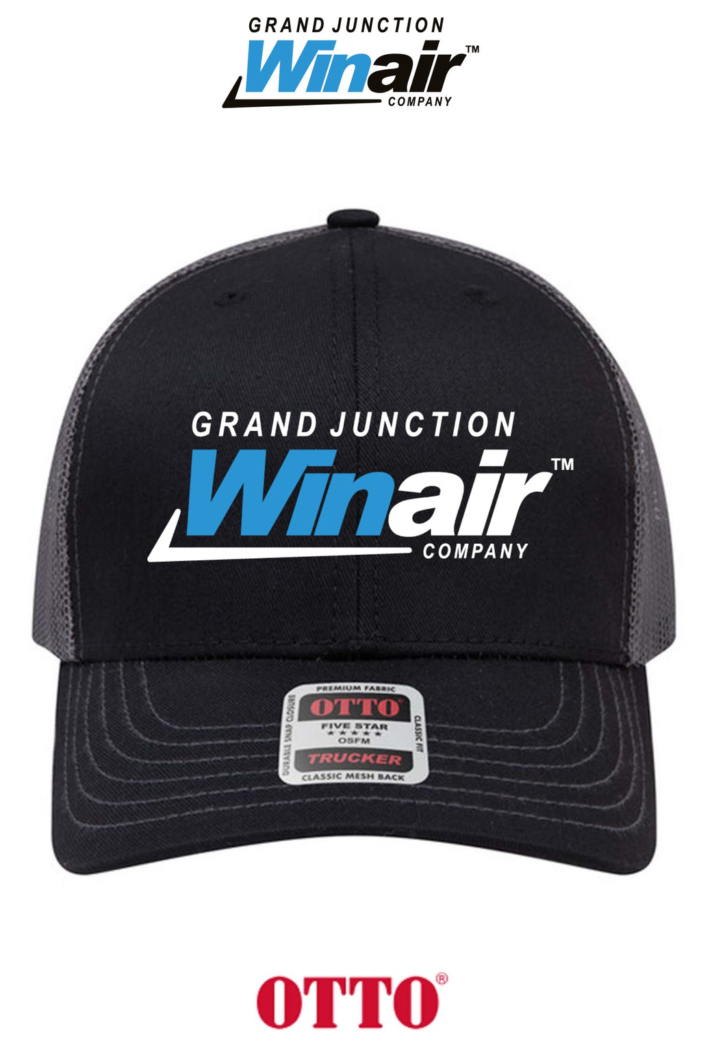 **BULK BUY SPECIAL** OTTO CAP® 6 Panel Mid Profile Mesh Back Trucker Hat - Grand Junction Winair