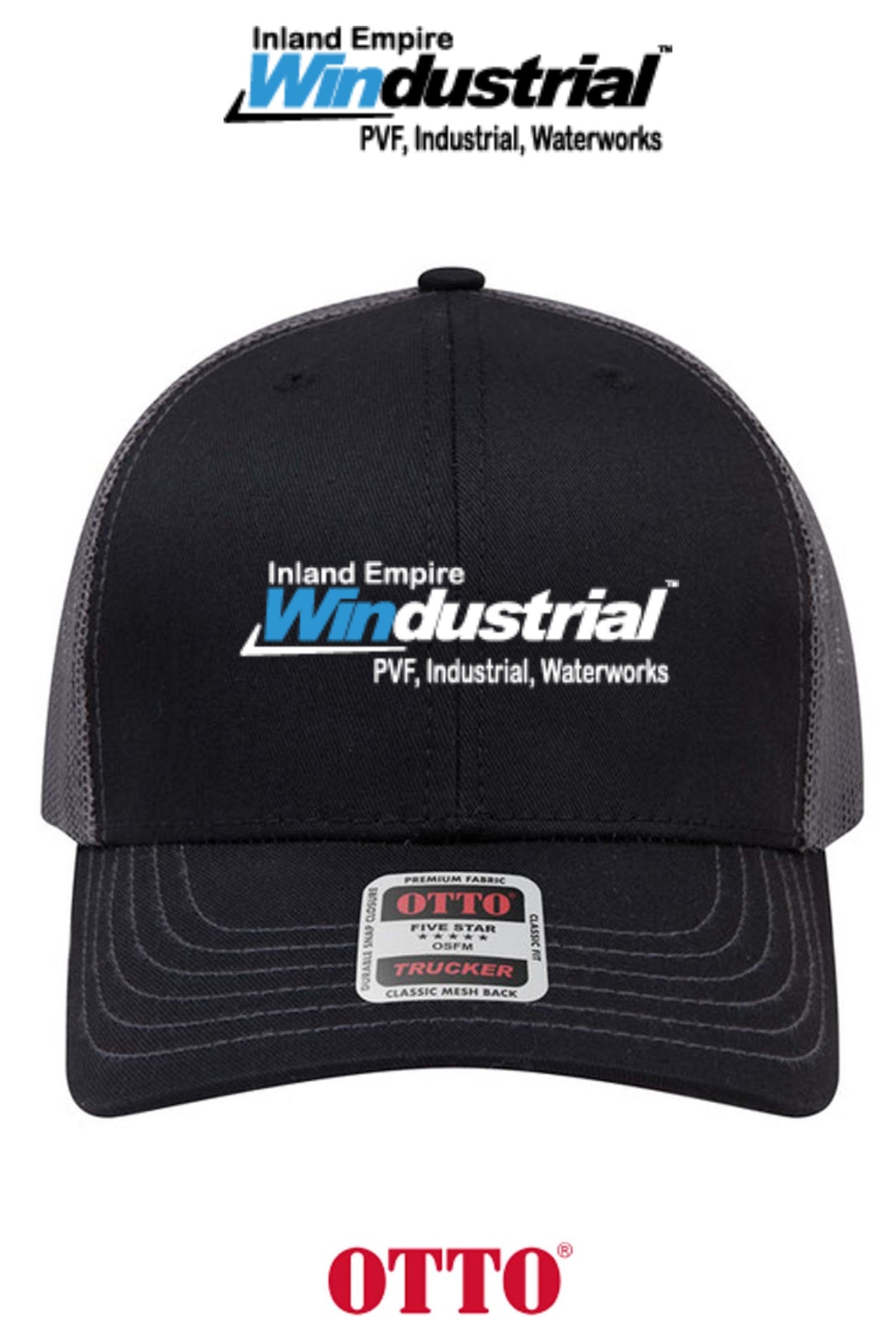 **BULK BUY SPECIAL** OTTO CAP® 6 Panel Mid Profile Mesh Back Trucker Hat - Inland Empire Windustrial