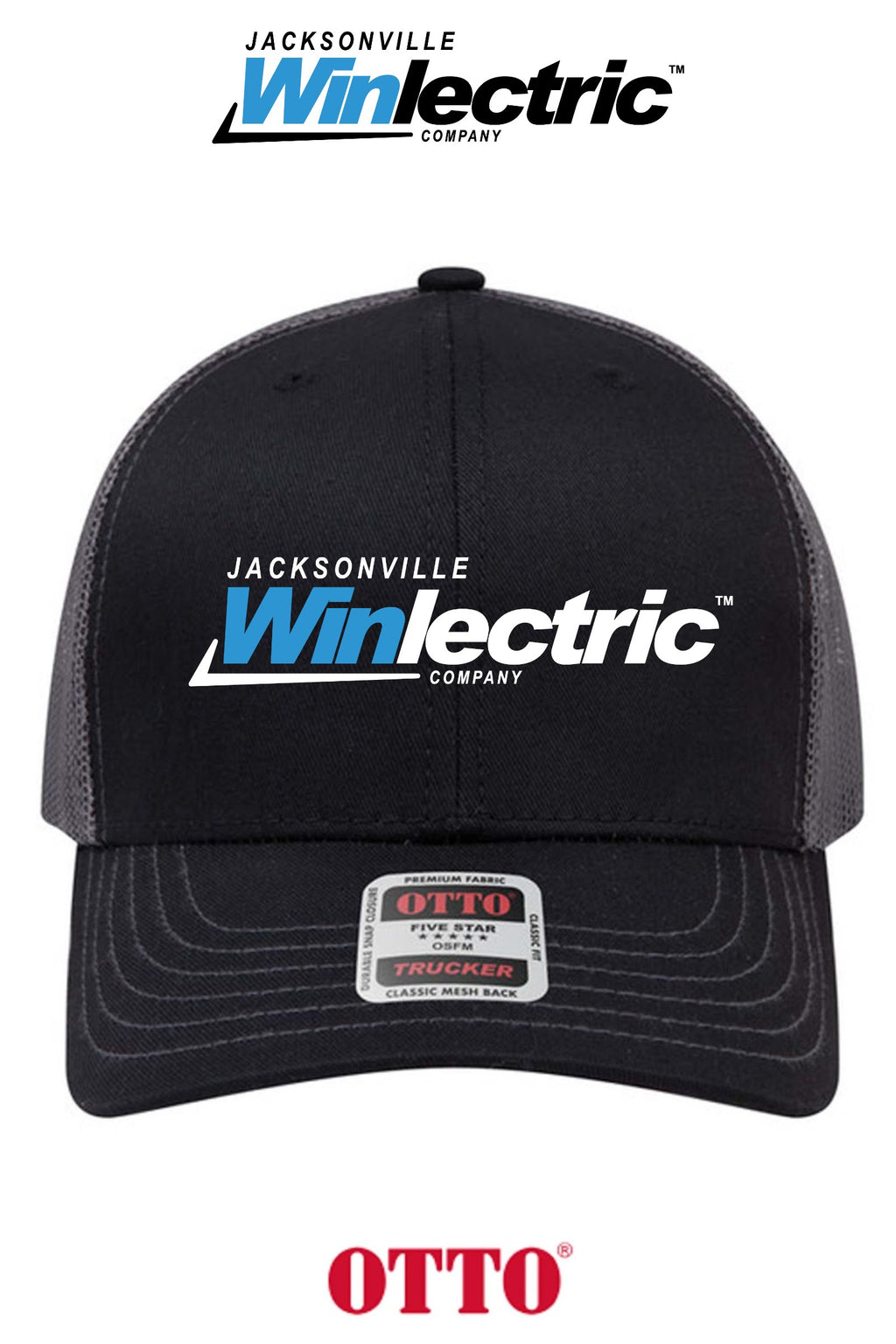 **BULK BUY SPECIAL** OTTO CAP® 6 Panel Mid Profile Mesh Back Trucker Hat - Jacksonville Winlectric