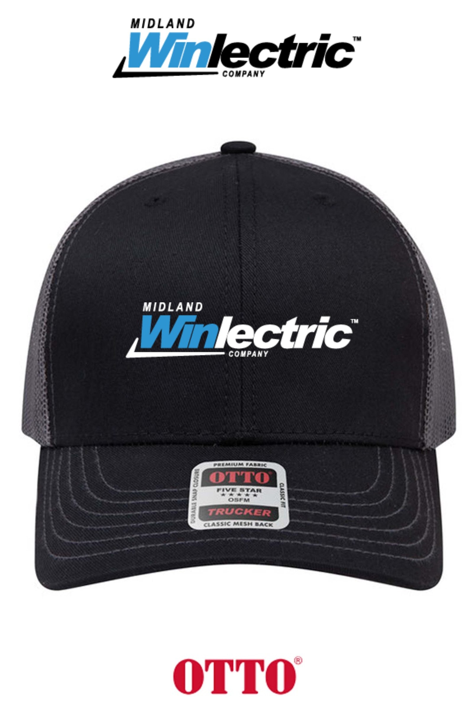 **BULK BUY SPECIAL** OTTO CAP® 6 Panel Mid Profile Mesh Back Trucker Hat - Winlectric of Midland