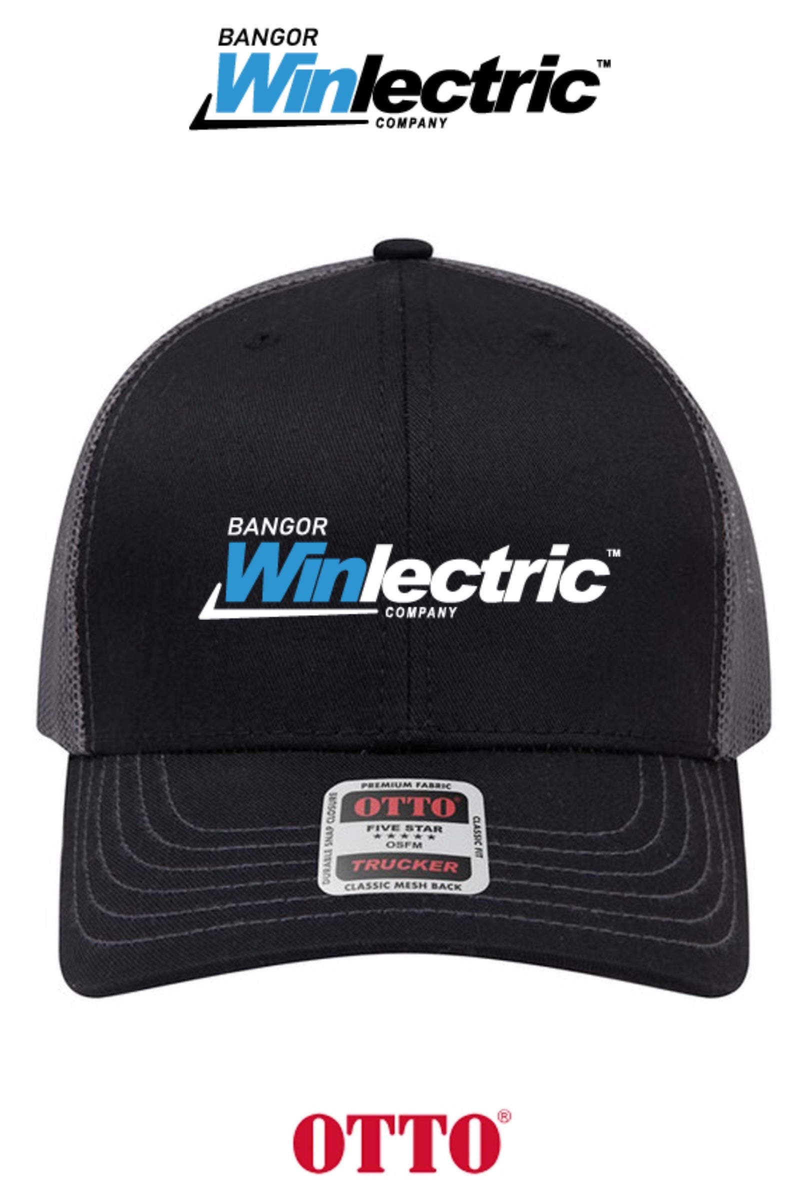 **BULK BUY SPECIAL** OTTO CAP® 6 Panel Mid Profile Mesh Back Trucker Hat - Winlectric Bangor