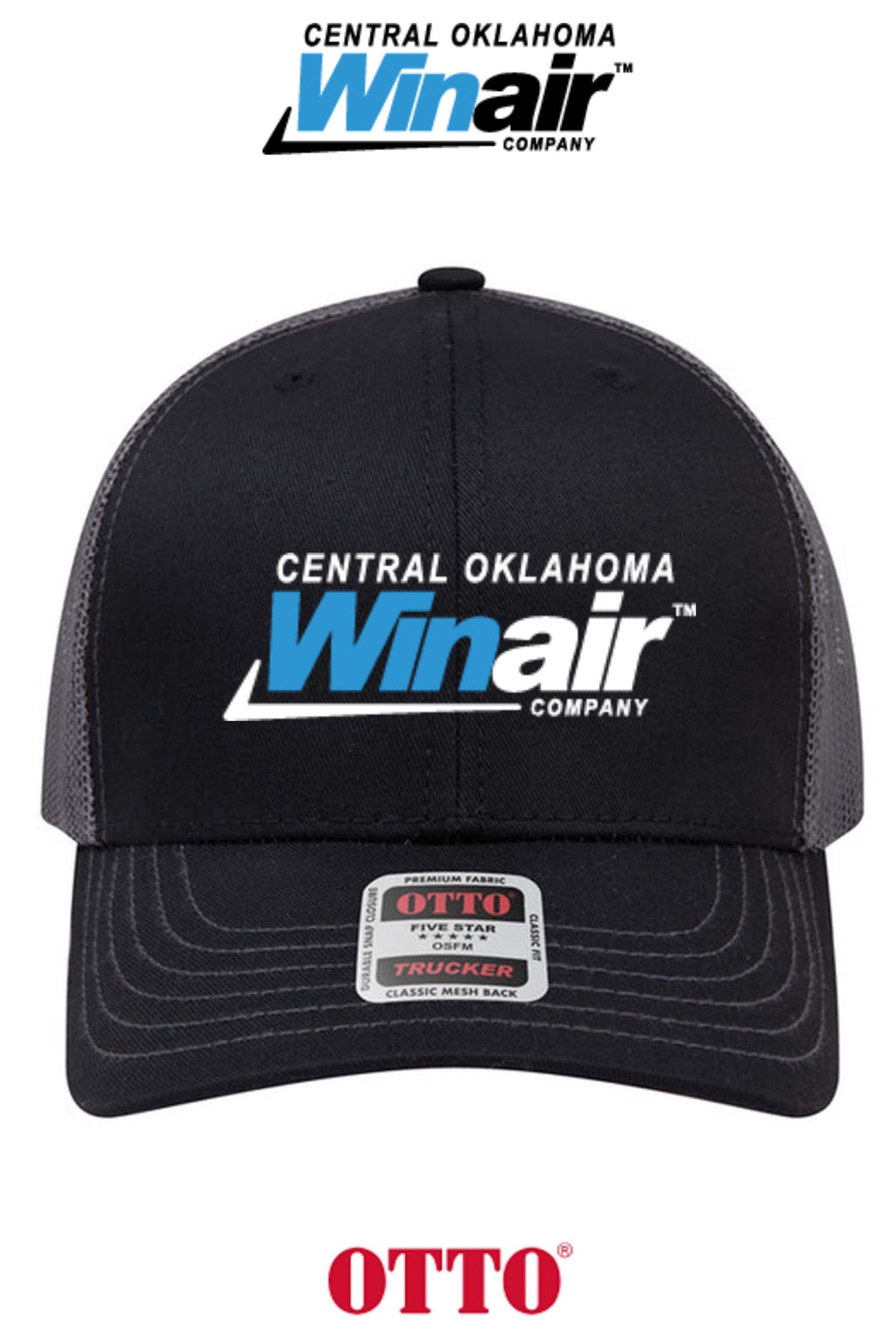 **BULK BUY SPECIAL** OTTO CAP® 6 Panel Mid Profile Mesh Back Trucker Hat - Central Oklahoma Winair