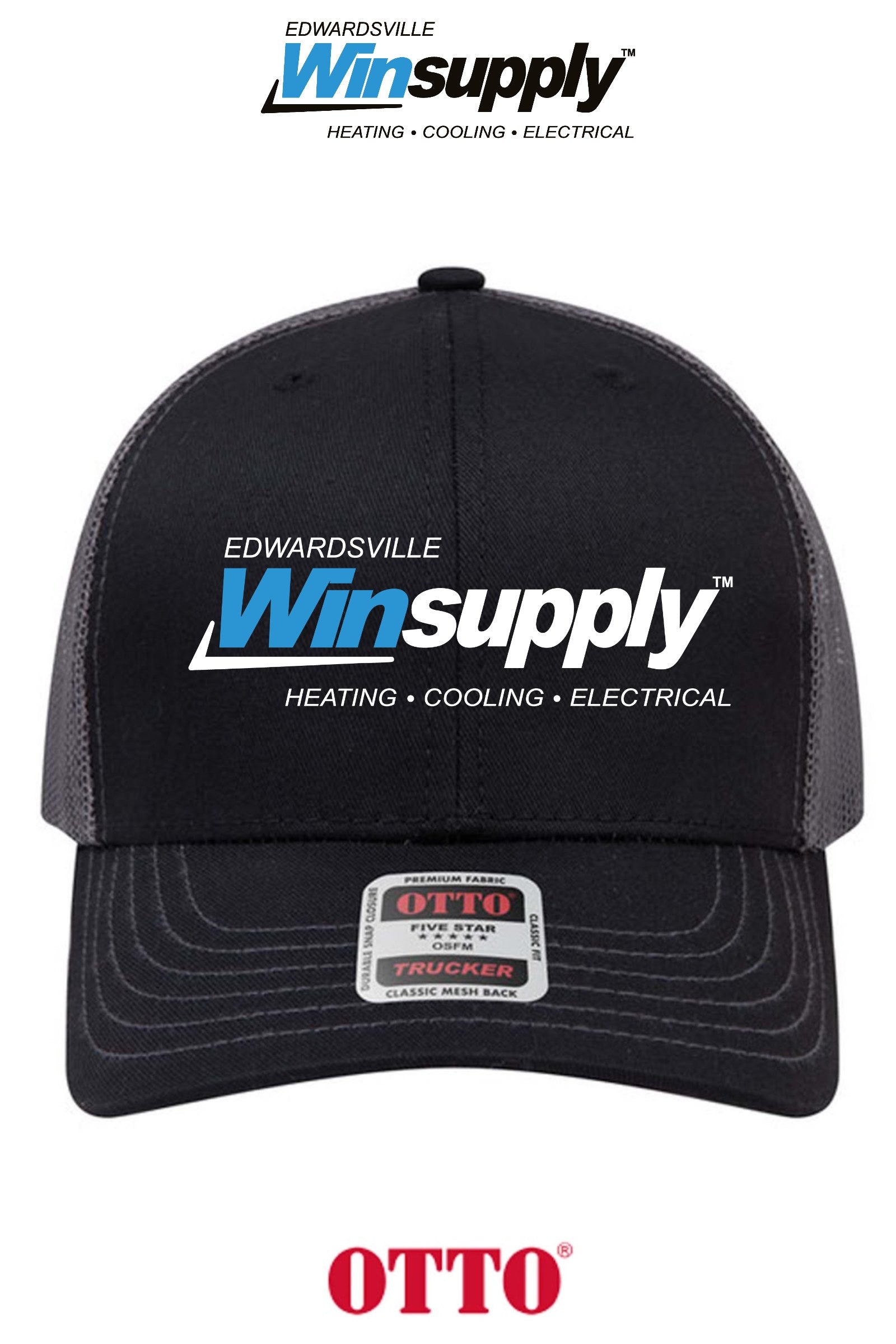 **BULK BUY SPECIAL** OTTO CAP® 6 Panel Mid Profile Mesh Back Trucker Hat - Edwardsville Winsupply