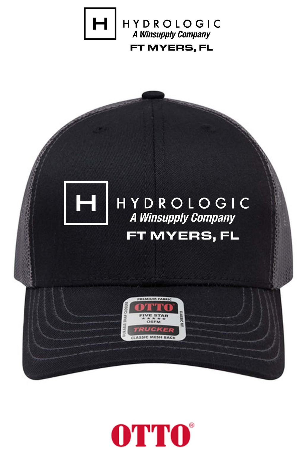 **BULK BUY SPECIAL** OTTO CAP® 6 Panel Mid Profile Mesh Back Trucker Hat - Winsupply Ft Myers FL Co.