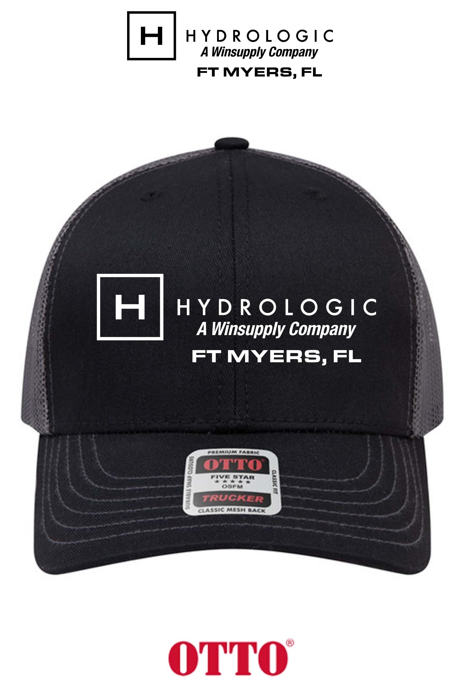 **BULK BUY SPECIAL** OTTO CAP® 6 Panel Mid Profile Mesh Back Trucker Hat - Winsupply Ft Myers FL Co.