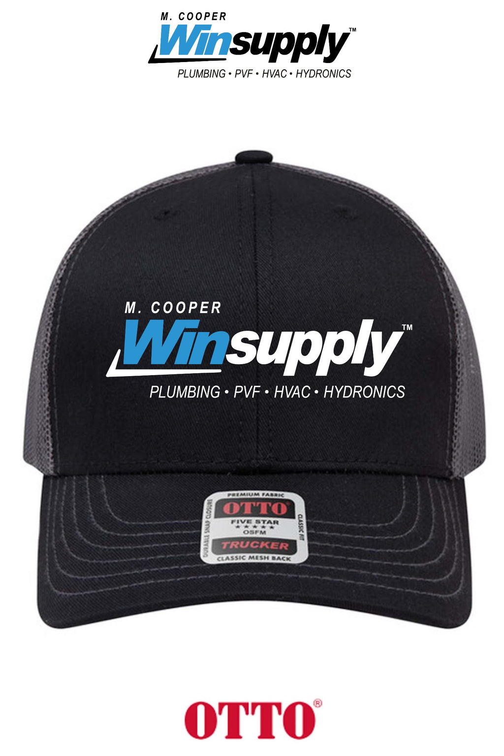 **BULK BUY SPECIAL** OTTO CAP® 6 Panel Mid Profile Mesh Back Trucker Hat - M. Cooper Winsupply Co.