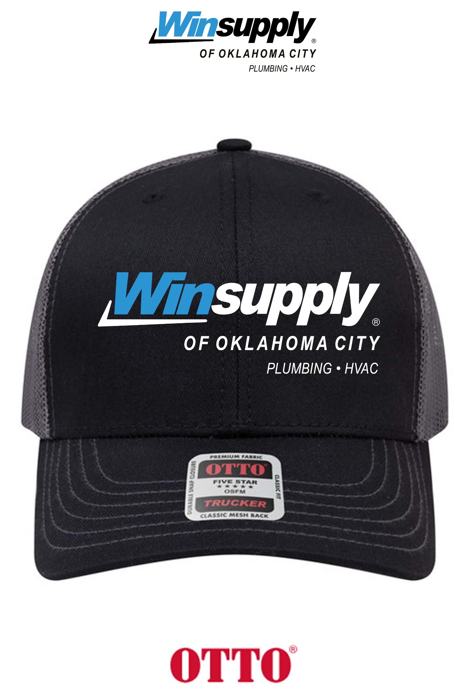 **BULK BUY SPECIAL** OTTO CAP® 6 Panel Mid Profile Mesh Back Trucker Hat - Winsupply of Oklahoma City