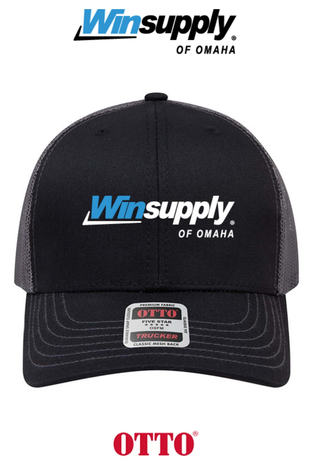 **BULK BUY SPECIAL** OTTO CAP® 6 Panel Mid Profile Mesh Back Trucker Hat - Winsupply of Omaha