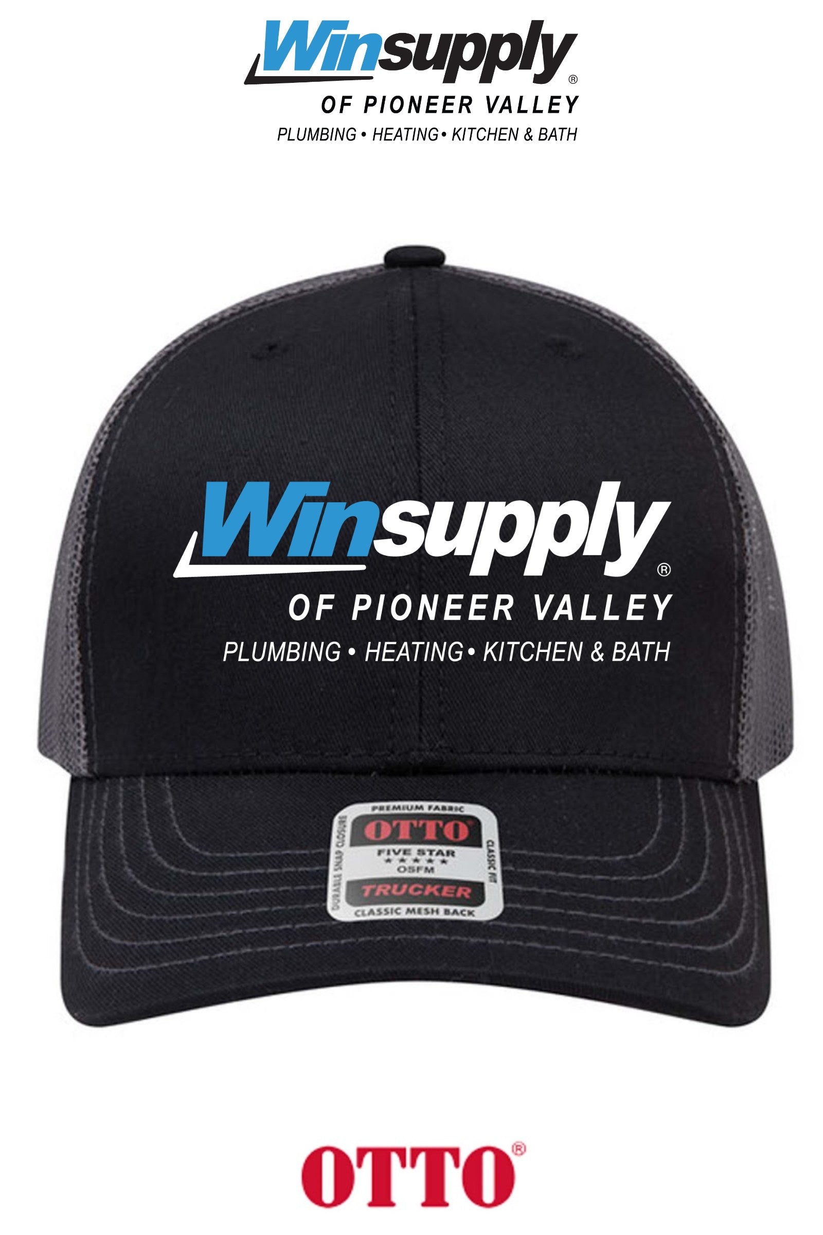 **BULK BUY SPECIAL** OTTO CAP® 6 Panel Mid Profile Mesh Back Trucker Hat - Winsupply of Pioneer Valley