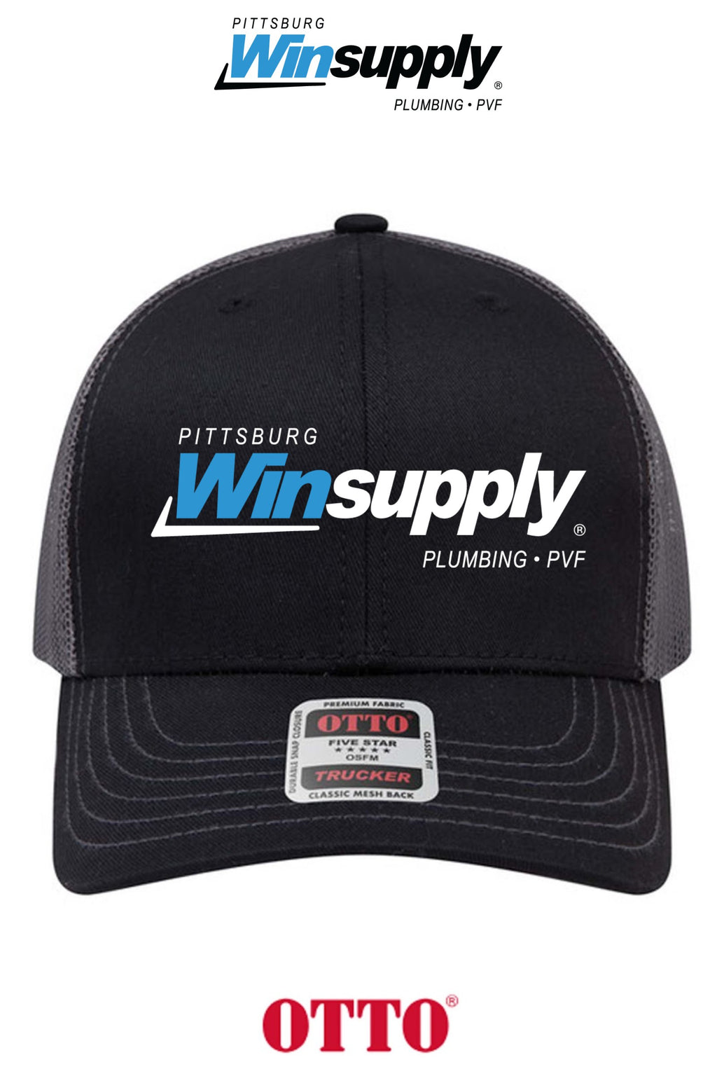 **BULK BUY SPECIAL** OTTO CAP® 6 Panel Mid Profile Mesh Back Trucker Hat - Pittsburg Winsupply