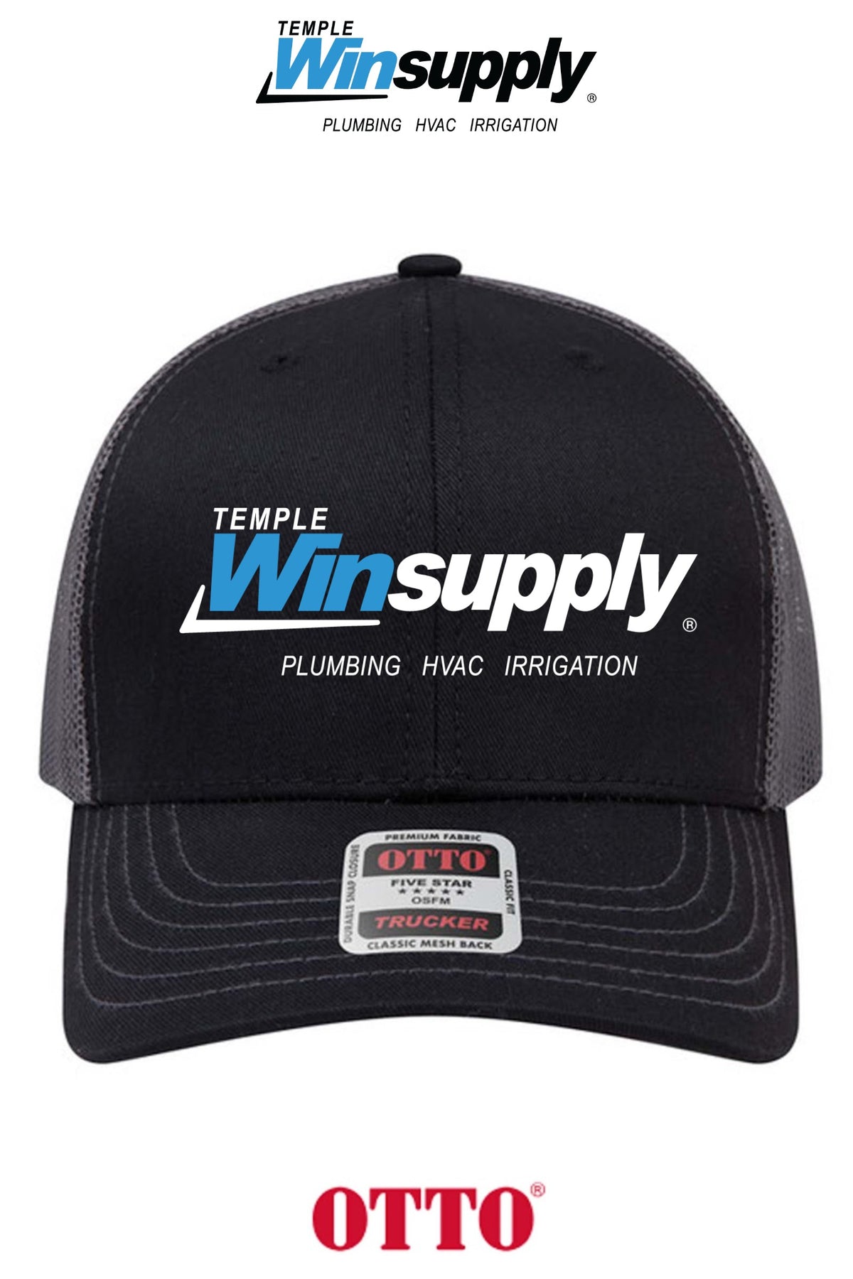 **BULK BUY SPECIAL** OTTO CAP® 6 Panel Mid Profile Mesh Back Trucker Hat - Temple Winsupply