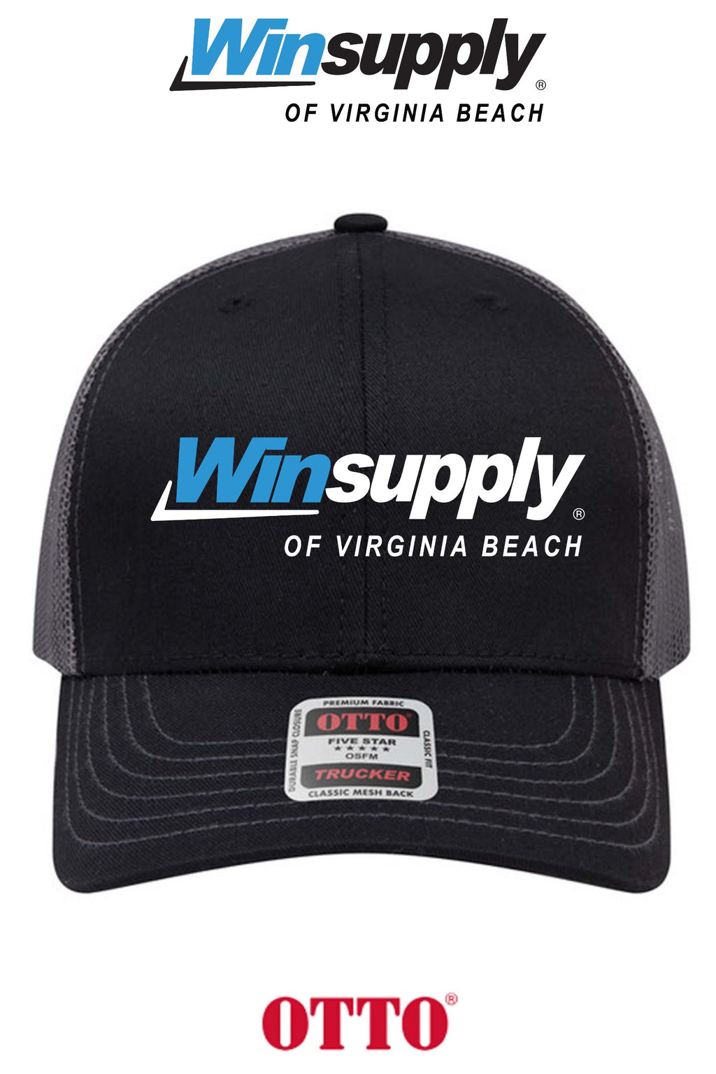 **BULK BUY SPECIAL** OTTO CAP® 6 Panel Mid Profile Mesh Back Trucker Hat - Winsupply Virginia Beach VA