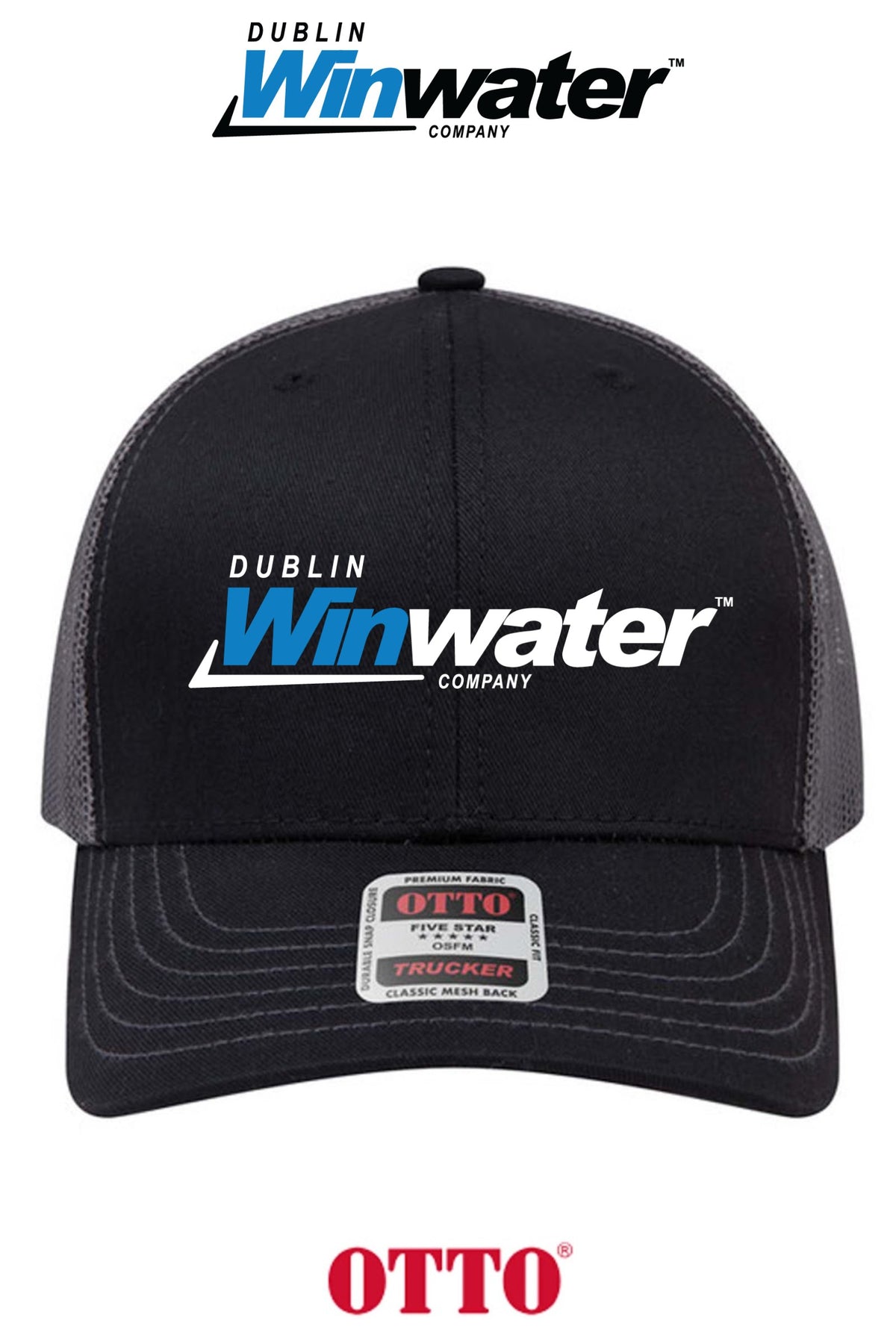 **BULK BUY SPECIAL** OTTO CAP® 6 Panel Mid Profile Mesh Back Trucker Hat - Dublin Winwater