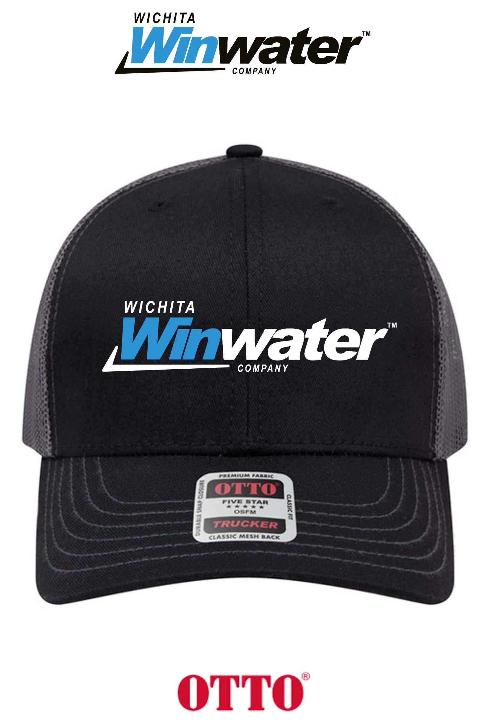 **BULK BUY SPECIAL** OTTO CAP® 6 Panel Mid Profile Mesh Back Trucker Hat - Wichita Winwater