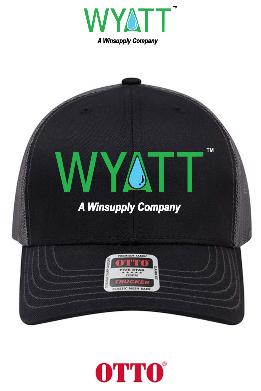 **BULK BUY SPECIAL** OTTO CAP® 6 Panel Mid Profile Mesh Back Trucker Hat - Wyatt Irrigation of Santa Rosa