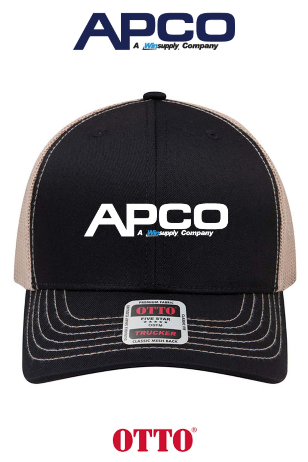 **BULK BUY SPECIAL** OTTO CAP® 6 Panel Mid Profile Mesh Back Trucker Hat - APCO Supply - Indianapolis