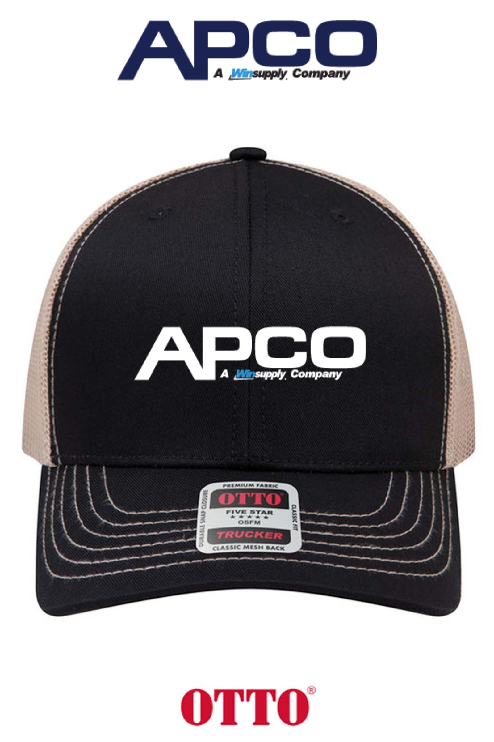 **BULK BUY SPECIAL** OTTO CAP® 6 Panel Mid Profile Mesh Back Trucker Hat - APCO Supply - Indianapolis
