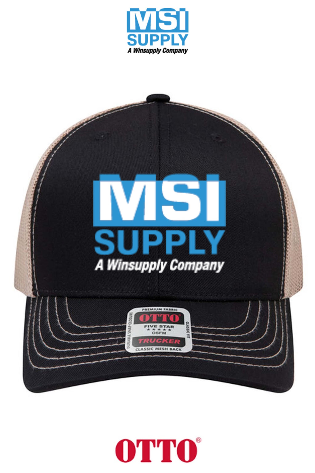 **BULK BUY SPECIAL** OTTO CAP® 6 Panel Mid Profile Mesh Back Trucker Hat - MSI Supply Houston