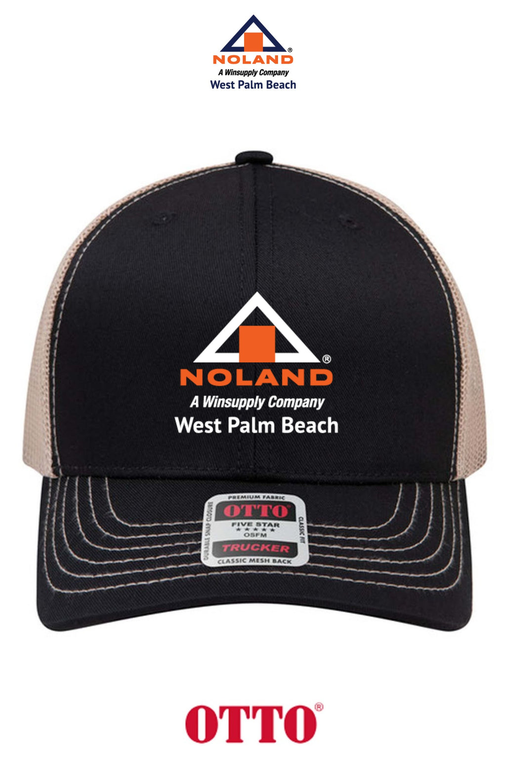 **BULK BUY SPECIAL** OTTO CAP® 6 Panel Mid Profile Mesh Back Trucker Hat - Noland West Palm Beach