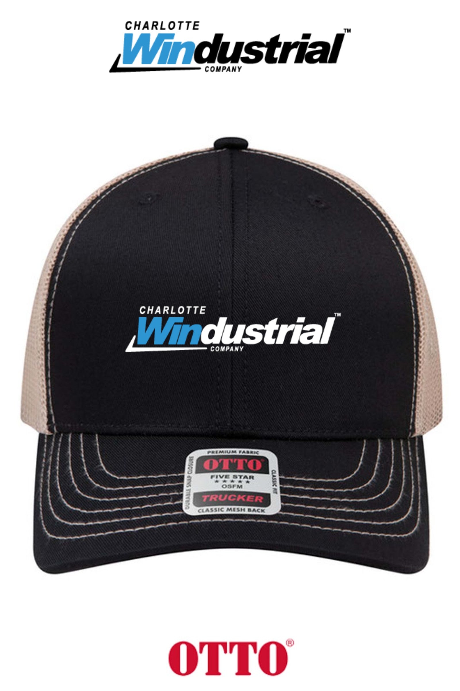 **BULK BUY SPECIAL** OTTO CAP® 6 Panel Mid Profile Mesh Back Trucker Hat - Charlotte Windustrial