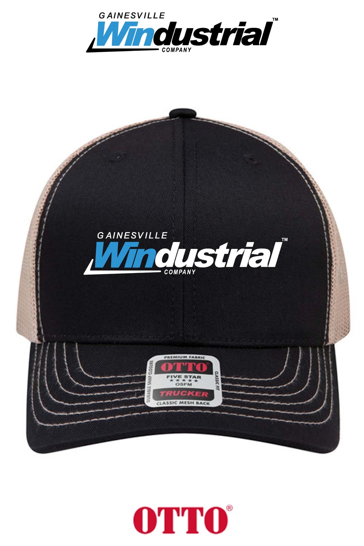 **BULK BUY SPECIAL** OTTO CAP® 6 Panel Mid Profile Mesh Back Trucker Hat - Gainesville Windustrial