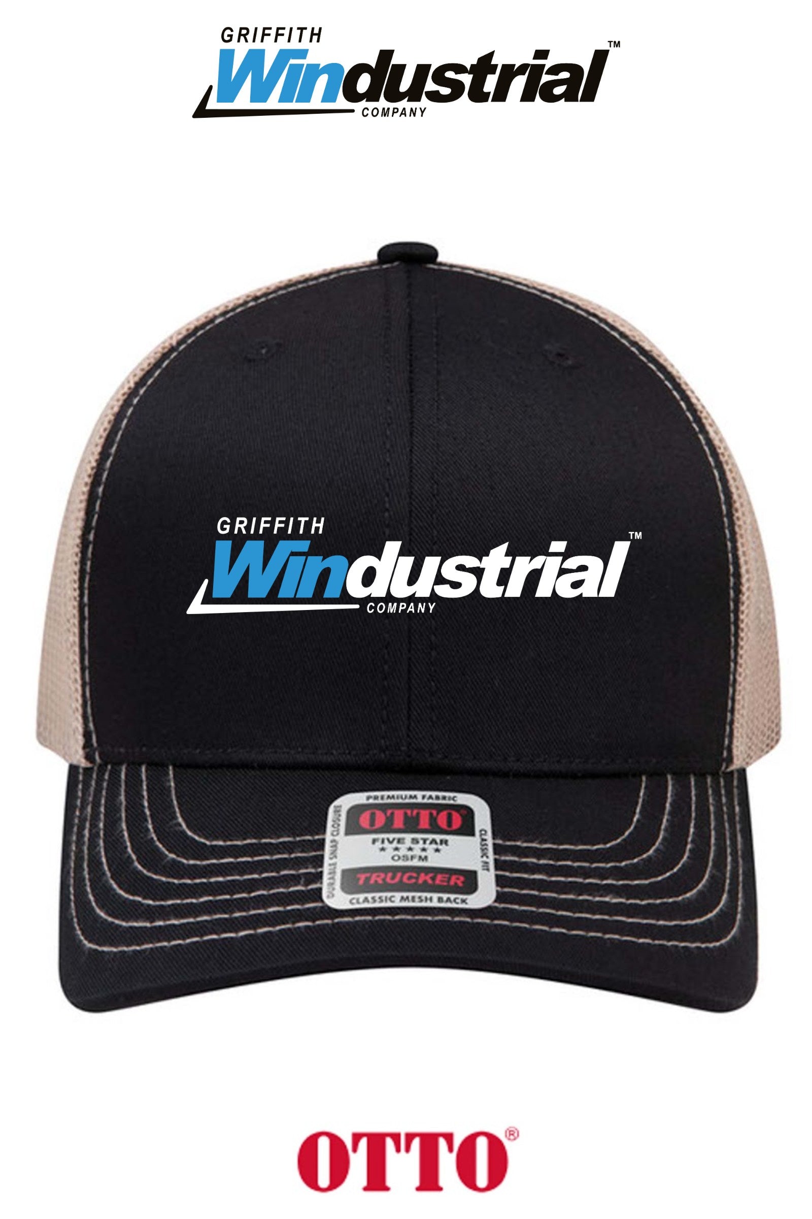 **BULK BUY SPECIAL** OTTO CAP® 6 Panel Mid Profile Mesh Back Trucker Hat - Griffith Windustrial
