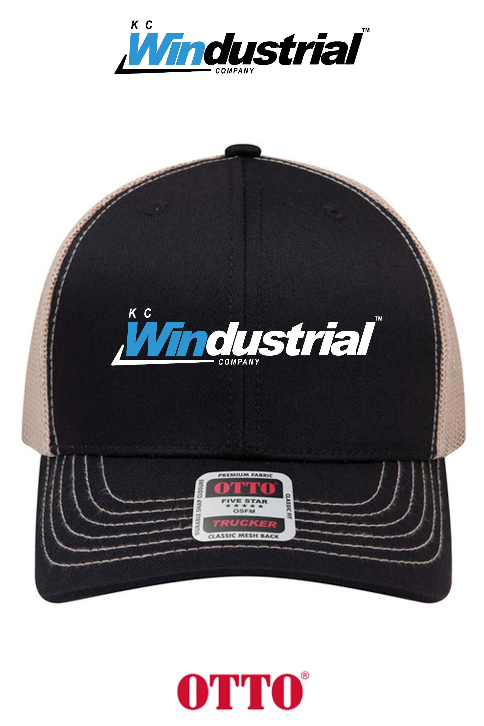 **BULK BUY SPECIAL** OTTO CAP® 6 Panel Mid Profile Mesh Back Trucker Hat - KC Windustrial