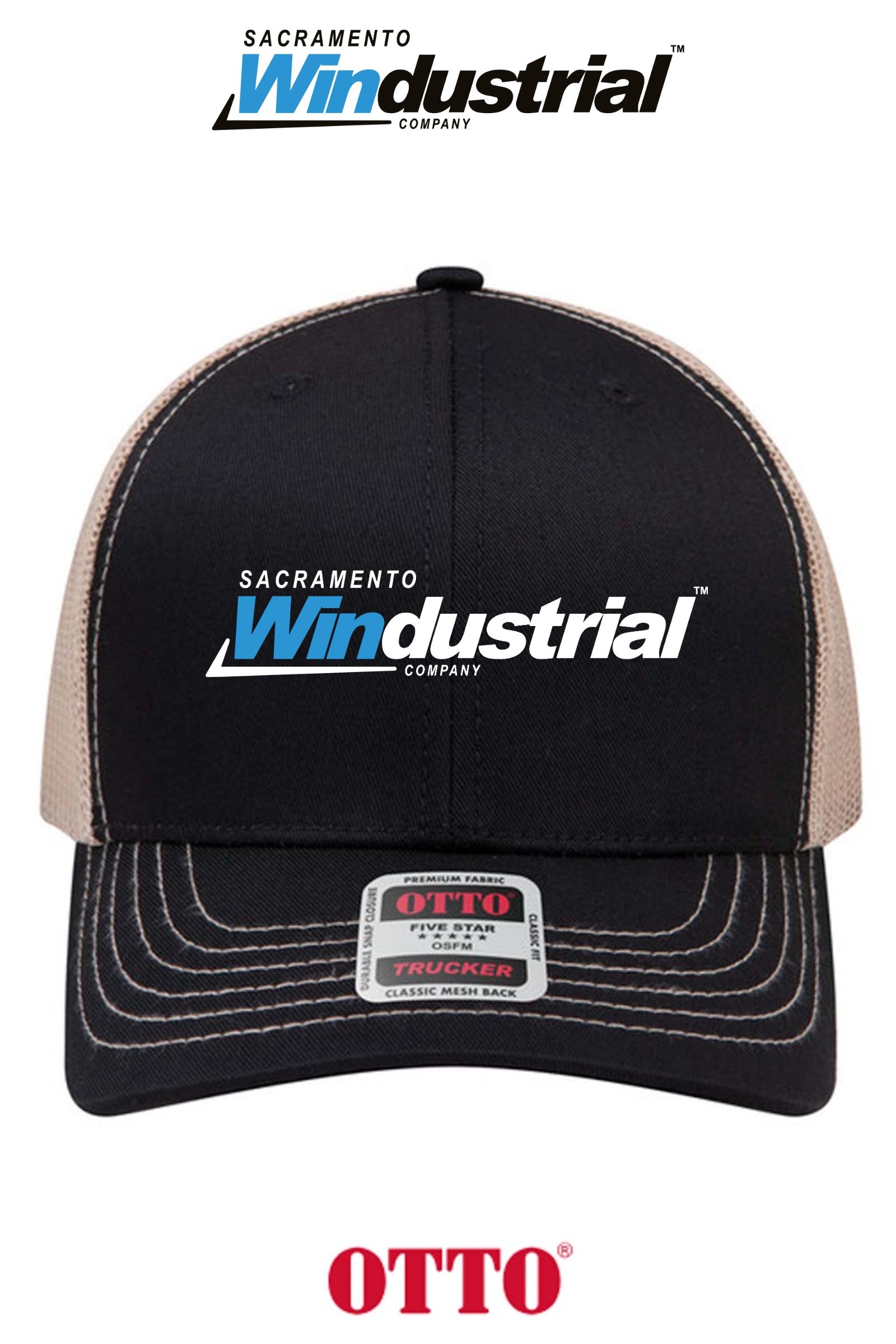**BULK BUY SPECIAL** OTTO CAP® 6 Panel Mid Profile Mesh Back Trucker Hat - Sacramento Windustrial