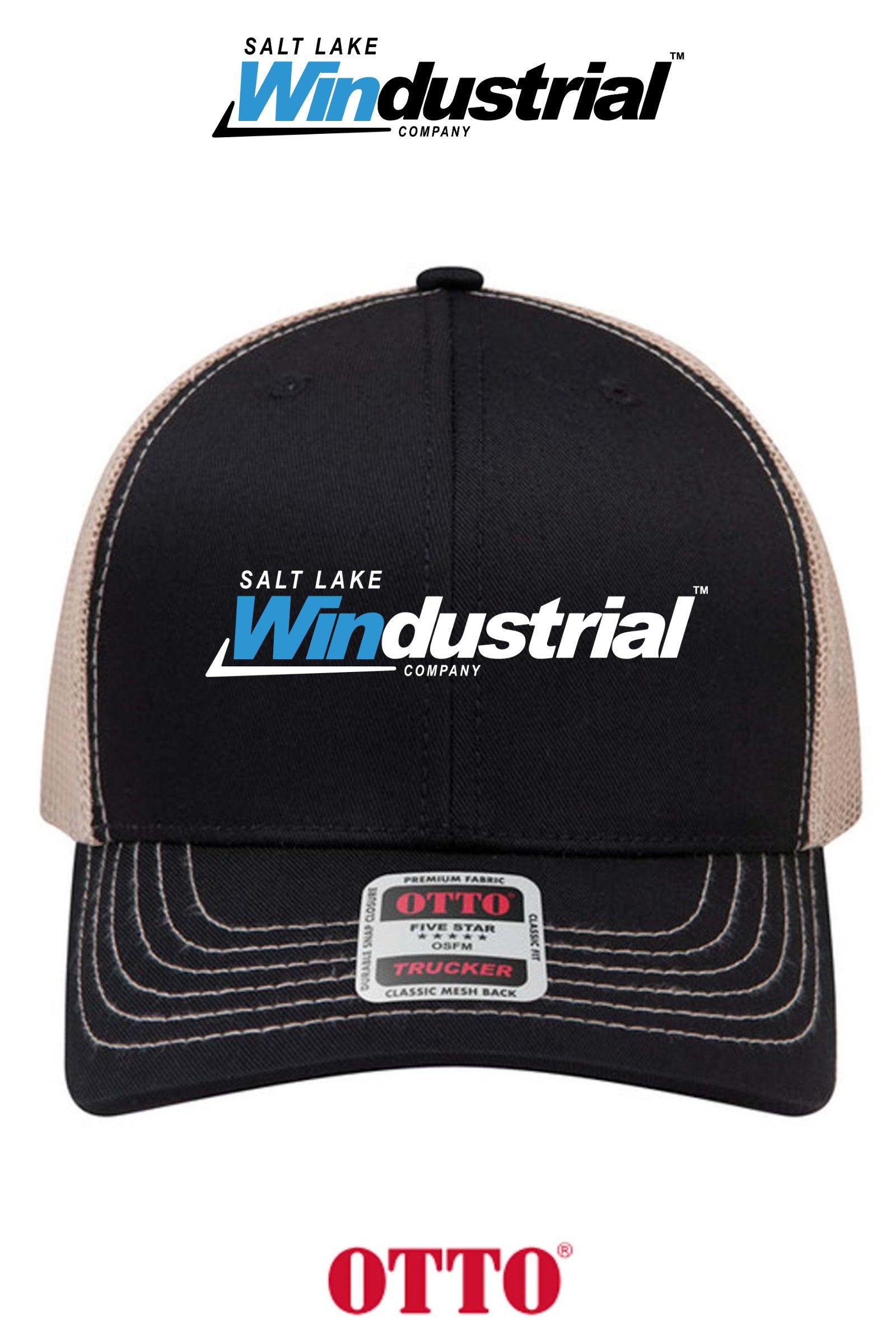 **BULK BUY SPECIAL** OTTO CAP® 6 Panel Mid Profile Mesh Back Trucker Hat - Salt Lake Windustrial