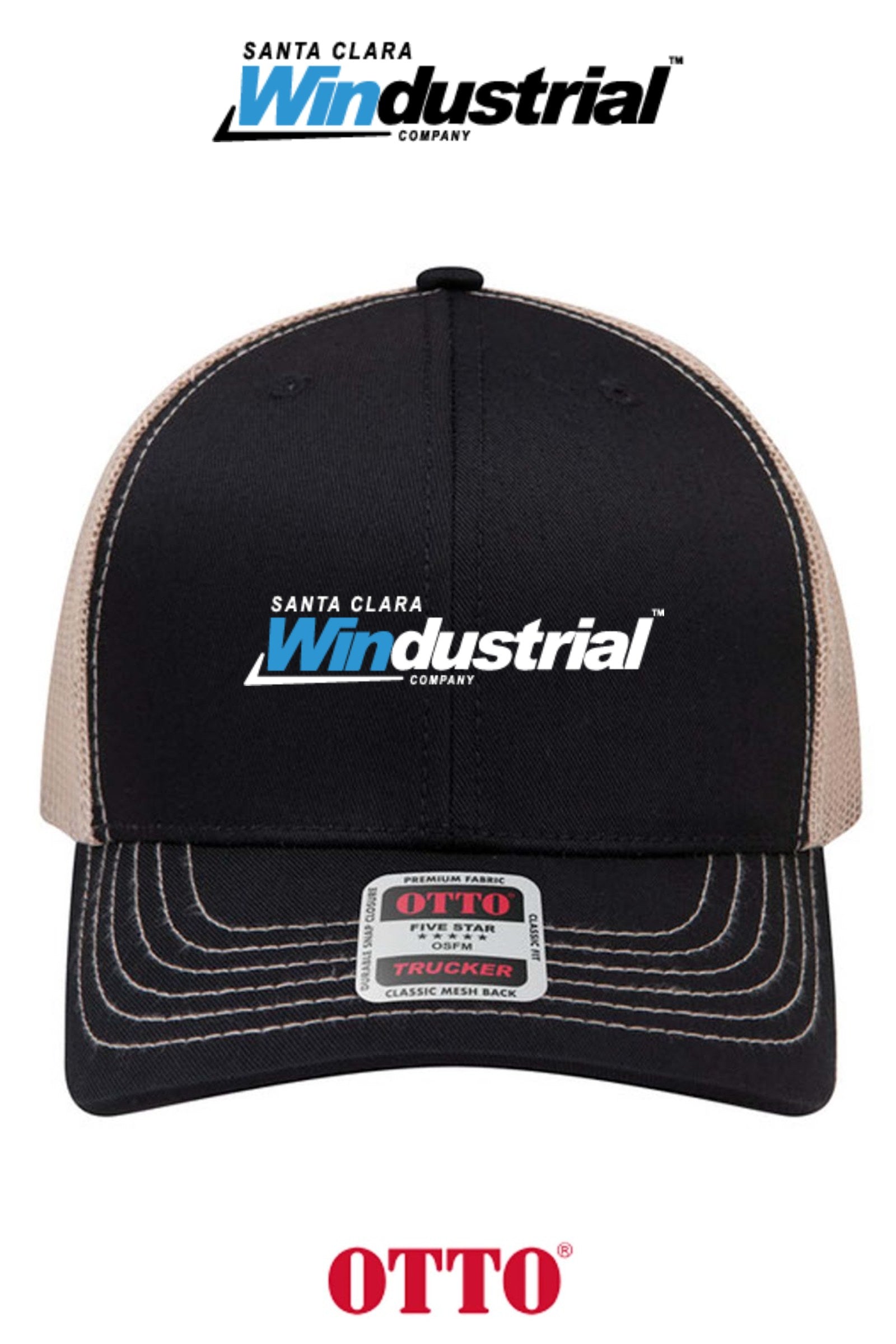 **BULK BUY SPECIAL** OTTO CAP® 6 Panel Mid Profile Mesh Back Trucker Hat - Santa Clara Windustrial