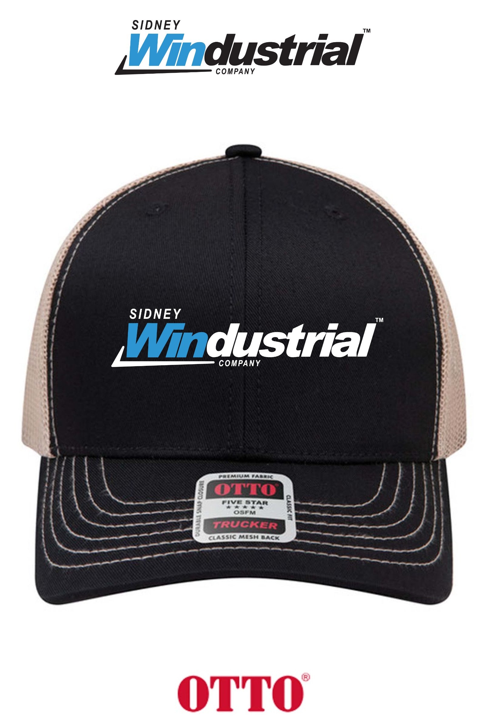 **BULK BUY SPECIAL** OTTO CAP® 6 Panel Mid Profile Mesh Back Trucker Hat - Sidney Windustrial