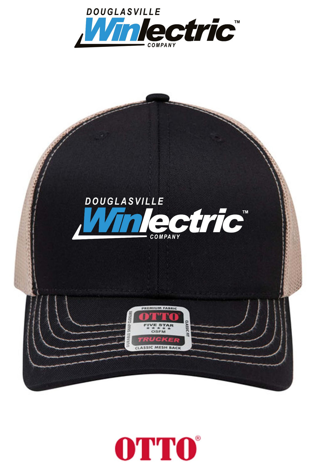 **BULK BUY SPECIAL** OTTO CAP® 6 Panel Mid Profile Mesh Back Trucker Hat - Douglasville Winlectric