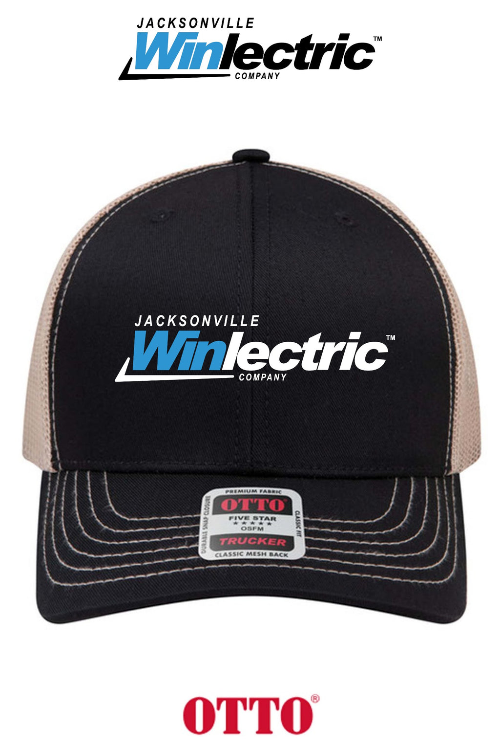 **BULK BUY SPECIAL** OTTO CAP® 6 Panel Mid Profile Mesh Back Trucker Hat - Jacksonville Winlectric