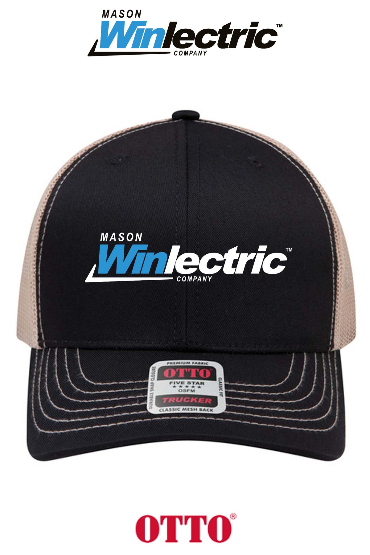 **BULK BUY SPECIAL** OTTO CAP® 6 Panel Mid Profile Mesh Back Trucker Hat - Mason Winlectric