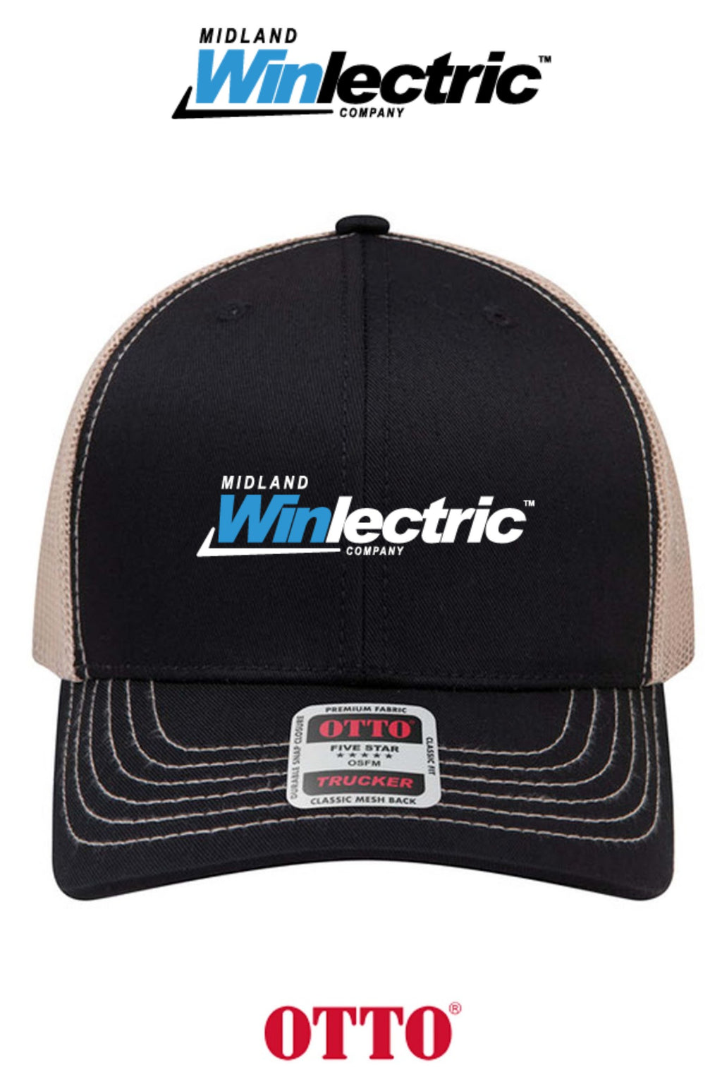 **BULK BUY SPECIAL** OTTO CAP® 6 Panel Mid Profile Mesh Back Trucker Hat - Winlectric of Midland